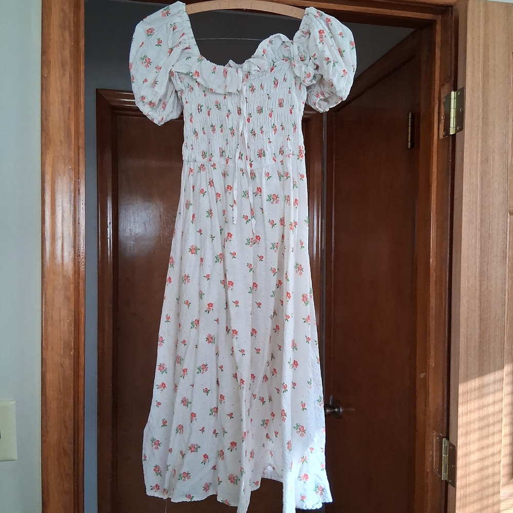 Floral White Dress